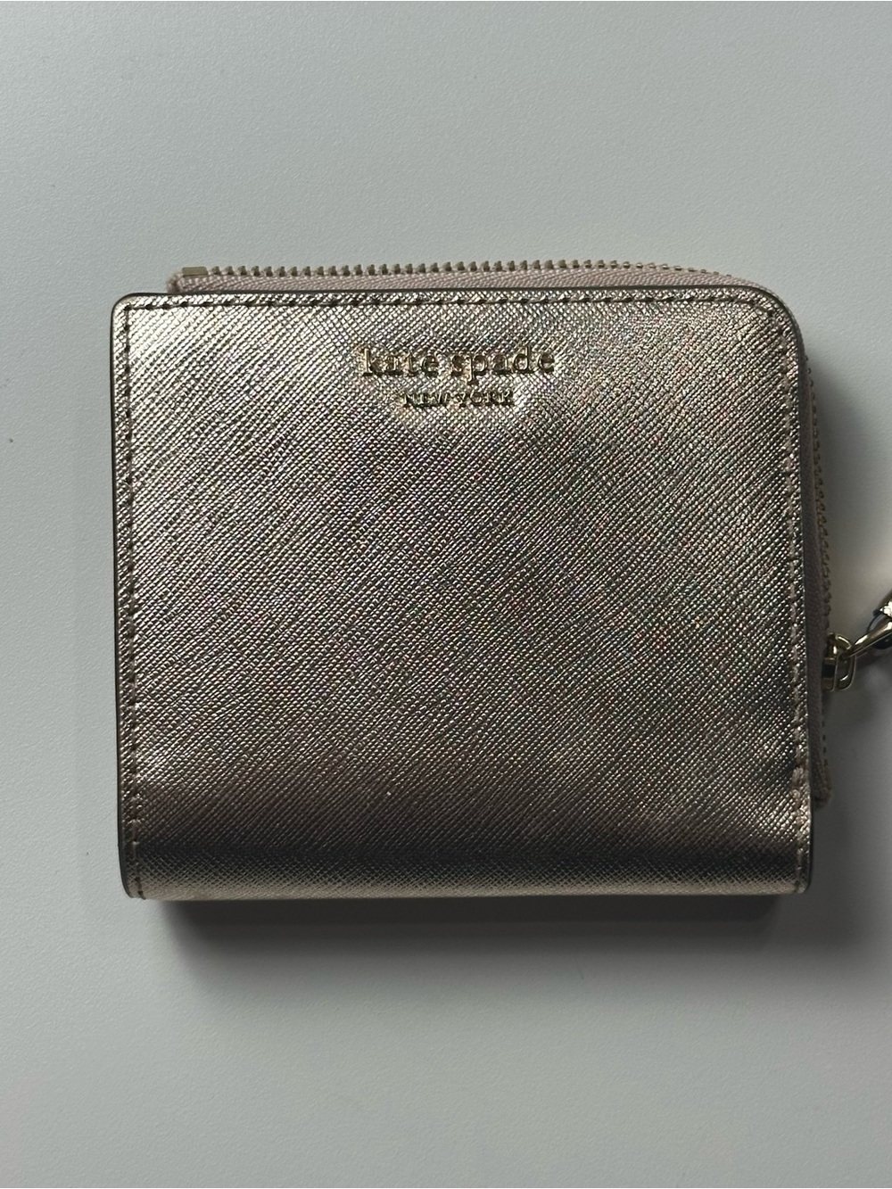 Kate Spade Gold Metallic Bifold Wallet NWT